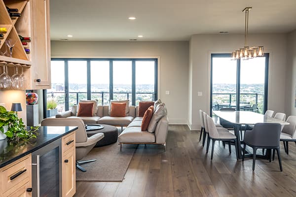 Living Room Dining Room at Park Pointe